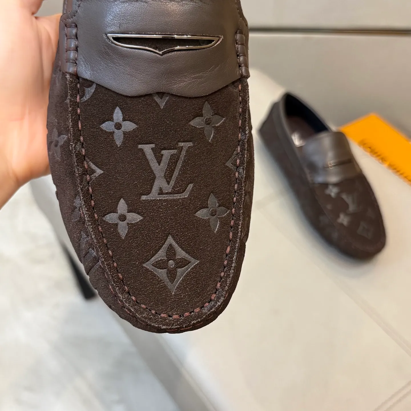 Factory price: 460💰LV men's beanie shoes 2025 official website synchronization <market top version> imported nubuck leather/embossed ➕ black cowhide original packaging. Size 38-45